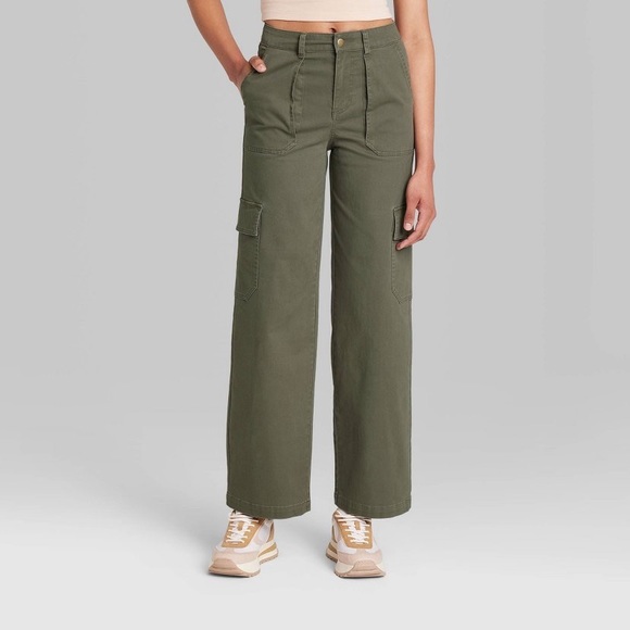 - ⭐️ ✨NWT wild fable cargo green pants for women 32 inch inseam wide leg ✨XXL - Picture 2 of 7